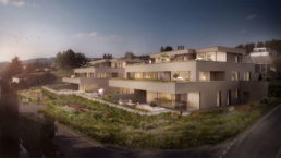 AGMENTO-Immobilien-Atmospheric-3D-Architectural-Visualisation-Exterior-Sunset-morph