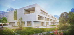 Wettbewerb-Müller-Verdan-Architekten-Neubau-Schulhausanlage-Schnegg-Näfels-3°-Preis-Aussen
