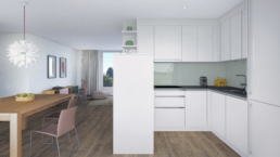 Mehrfamilienhaus-Schüracherstrasse-Brüttisellen-Architektur-3D-Spezialist-Minimalistische-Küche
