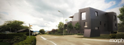 EMWE Architektur-Modernes Mehrfamilienhaus-morph 3D-Visualisierung Bergstrasse-Küsnacht